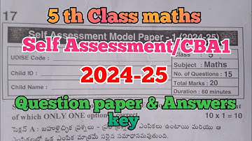 5th Class maths/CBA1/Self Assessment 2024-25/Question paper and answers key