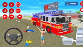 Real Fire Truck Driving Simulation - Fire Station Road Crazy Driving #03 - Android IOS Gameplay screenshot 5