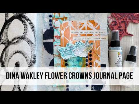 Dina Wakley MEdia Flower Crowns Journal Page