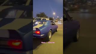 Blown and injected BBC 68 Camaro and Clean 65 Mustang leaving IN-N-OUTs 3rd Thursday Cruise