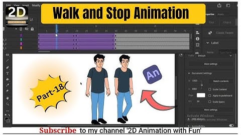 Walk and Stop Animation/animate cc 2024 tutorial in hindi/2d Character design/2d Cartoon Animation