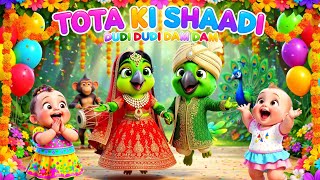 Download Lagu Dudi Dudi Dam Dam 🦜 | Tota Toti Wedding Dance | Dodi dodi | Kids \u0026 Babies Rhymes | Bouncy Baby MP3