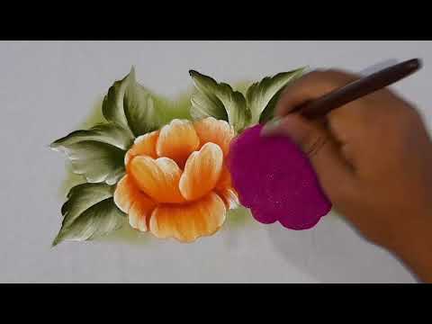 Pintura Flores Amarilla y Morada