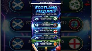 Scotland Women’s Full Match Schedule for ICC T20 World Cup 2026 in England! #shortsfeed #scotland