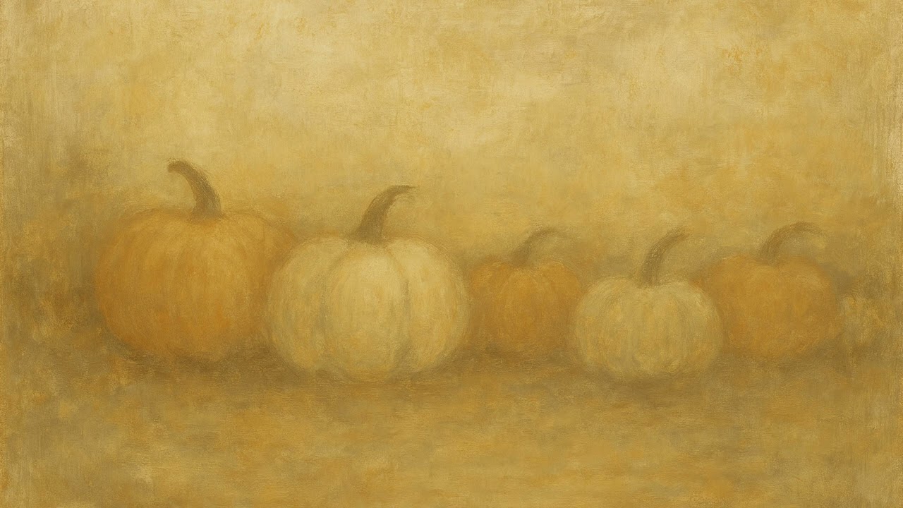 Pumpkins Painting | 4K Cozy Fall Wall Art | Rustic Autumn TV Display for Home & Office