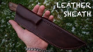 Making A Leather Knife Sheath (custom) // Leatherworking // My Cellar Workshop