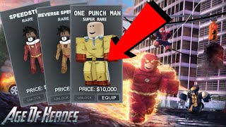 LASER VISION, NEW COSTUMES AND ONE PUNCH MAN??? | ROBLOX: AGE OF HEROES UPDATE @H7perActive