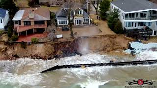 GONE! Ogden Dunes & River Walk Houses Washed Away With Massive Waves 4K Drone Footage