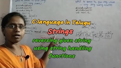 strings|reversing given string using string handling functions|@RC REDDY INSTITUTE OF TECHNOLOGY ATP