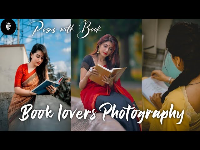 photo poses on saree | book lovers photography | photoshoot poses girl with  book | - YouTube