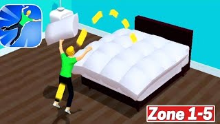 Bed Diving Gameplay Walkthrough Level 1-2-3-4-5 Zone iOS Android Noob vs Hack Character screenshot 1