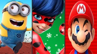 Minion Run Vs Super Mario Run Vs Miraculous Ladybug & Cat Noir Gameplay screenshot 2