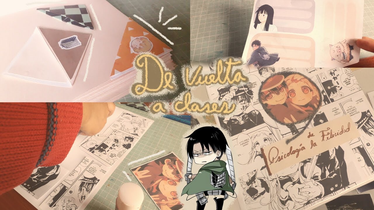 Decora tu material escolar versión anime🌱5 ideas decoración De vuelta a Clases📏