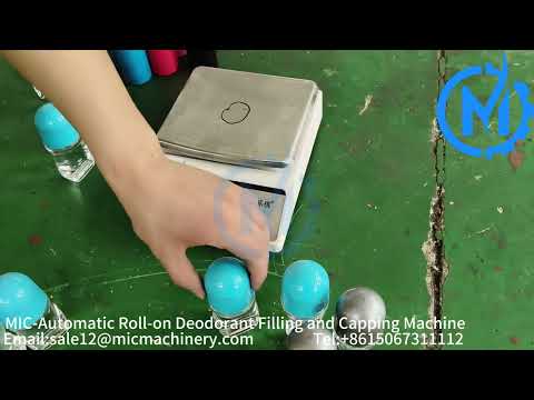 Automatic roll-on deodorant bottle filling stoppering and capping machine