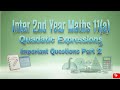 Inter 2nd year maths ll(A) quadratic expressions important questions part 2