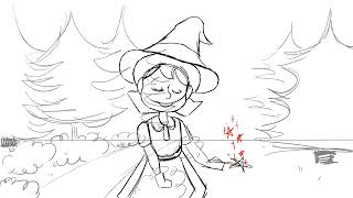 pathetic witch casts evil dark enchantment on innocent passerby and feigns innocence