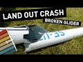 Glider crash landing instructor reacts decision making and avoiding ground loops