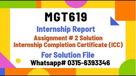 MGTI619 Assignment 2 solution 2024 internship completion certificate (ICC) mgti619 #mgti619 #vu