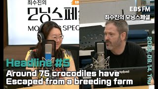 [영어로 듣는 모닝 뉴스] 중국 남부 지역 농장에서 악어 약 75마리가 탈출하다ㅣEBS FM 최수진의 모닝스페셜 230914 (목) 헤드라인