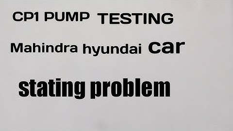 CP1 pump TESTING & repairing