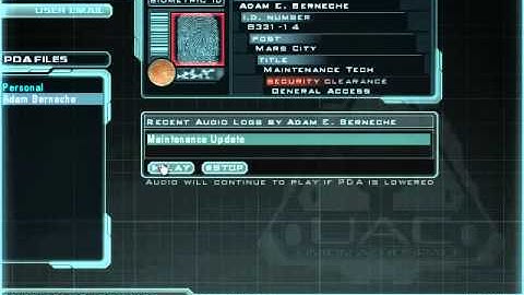 Doom 3 - Adam Berneche PDA