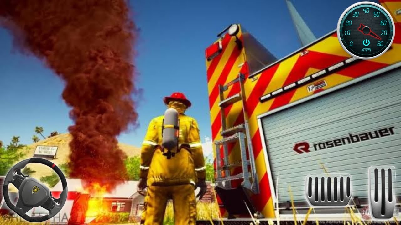 Firefighter Simulator 3D – Fire Truck Rescue Missions Gameplay 2025