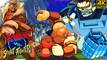 X-Men vs. Street Fighter - Juggernaut & Sabretooth (Arcade / 1996) 4K 60FPS