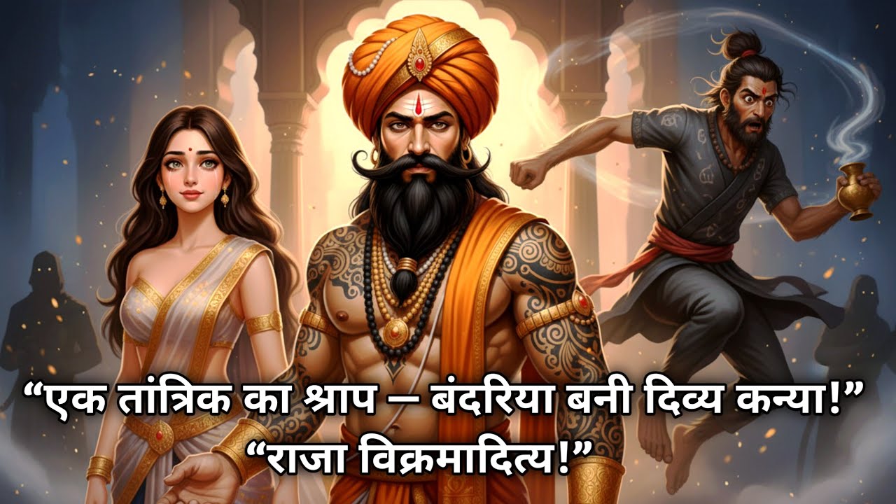 👑राजा विक्रमादित्य और तांत्रिक का श्राप😱 | बंदर बनी कन्या🐒 की रहस्यमयी कहानी, (MoralStoryHindi) 