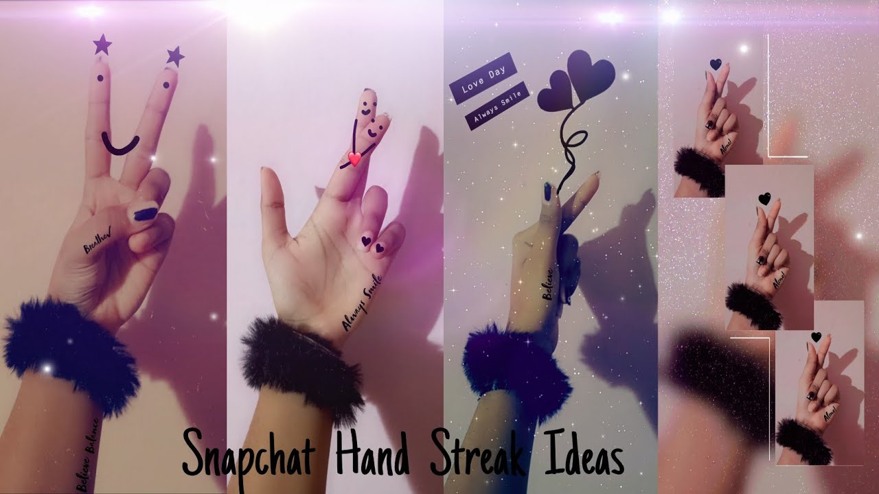 Creative Snapchat hand streak ideas 🖤🖤🖤🔥 Snapchat easy hand photo