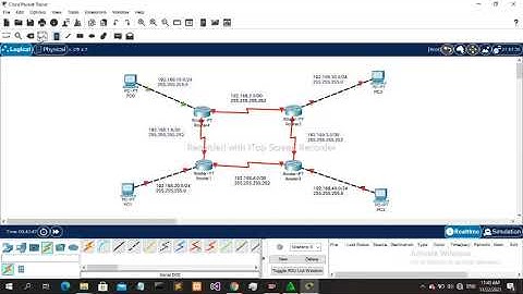 Konfigurasi OSPF 4 Router 4PC - Cisco Packet Tracer