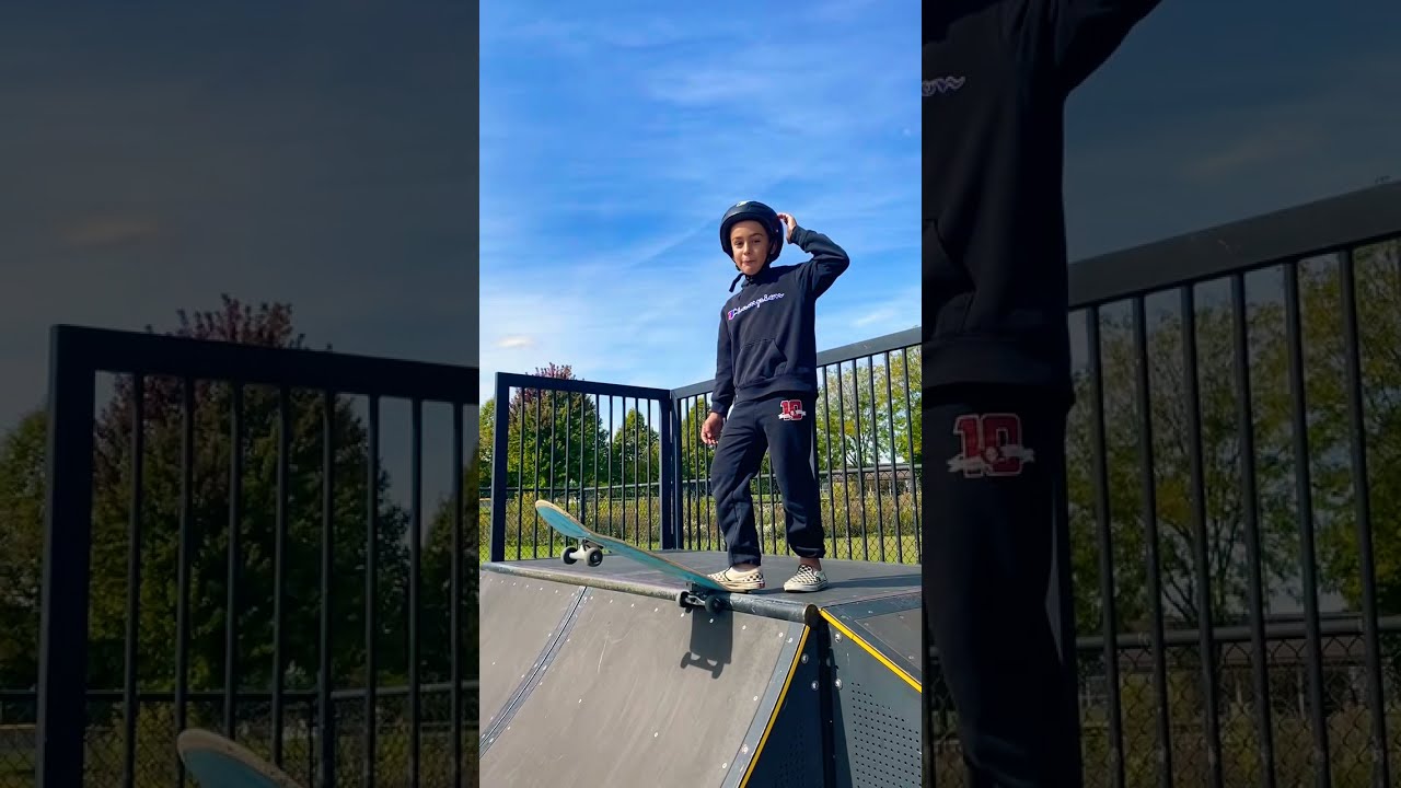How to ride down a half pipe