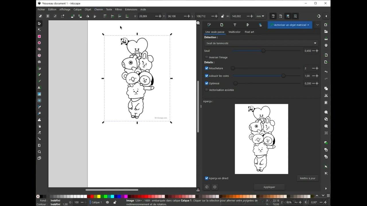 Vidéo 3 Vectoriser une photo en noir et blanc avec Inkscape YouTube