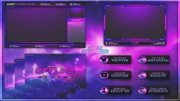 Galaxy Themed Twitch *Stream Overlay* Template | Photoshop Download
