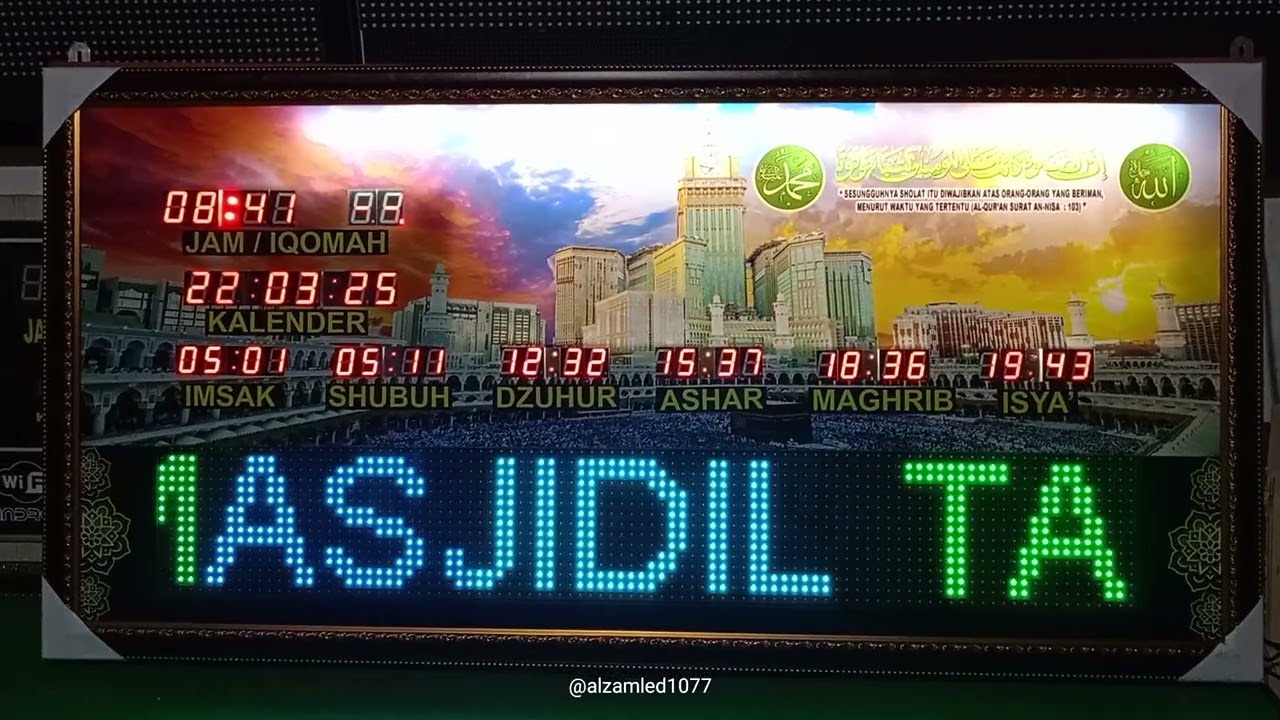 JAM SHOLAT BAGITECH + RUNNING TEXT FULL COLOR 1X3