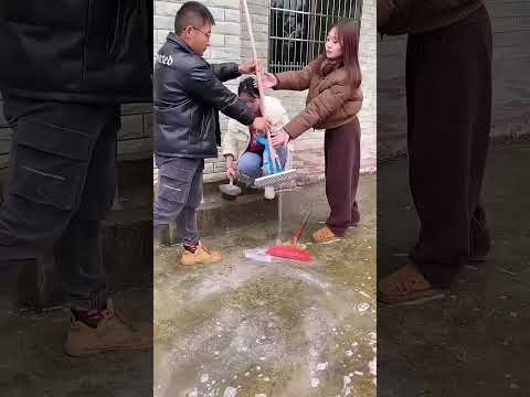 One Minute Floor Cleaning with Steel Brush#shorts #stationery