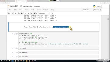 Python for Finance 35. Stochastics-1: 從機率分配抽取亂數 (recorded on 20190712)