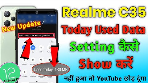 Realme c35 Enable daily data Used | Realme c35 Enable Data Usage Notification Bar |realme c35 update