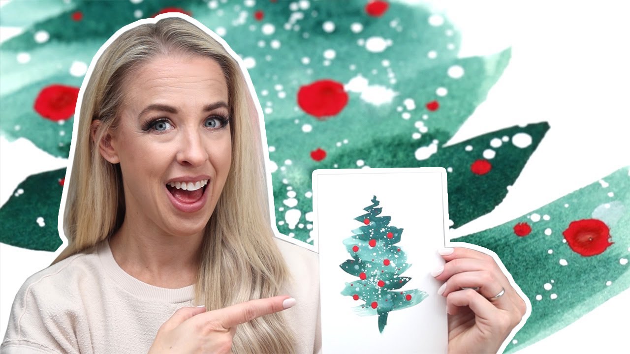 Quick And Easy Abstract Christmas Tree Watercolor Painting Tutorial