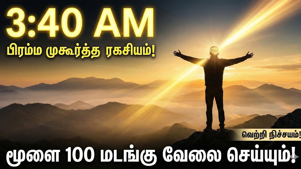 3:40 AM பிரம்ம முகூர்த்த ரகசியம்! மூளை 100 மடங்கு வேலை செய்யும் | வெற்றி நிச்சயம்