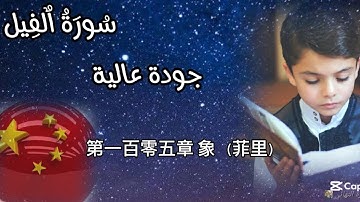 سورة الفيل بصوت الشيخ محمود الحصري مترجمة باللغة الصينية 古兰经的第一百零五章 象 （菲里）