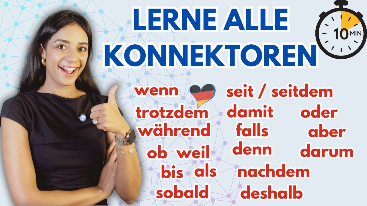 Lerne ALLE KONNEKTOREN in 10 Minuten ⏱️🇩🇪تعلّم كل أدوات الربط الألمانية في 10 دقائق