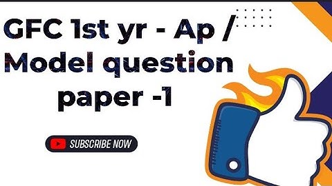 Model Question Paper  -1 in GFC for all intér vocational 1st yrs in AP