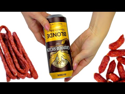 I took a can of beer, a sausage and made an original gift for a man. meat bouquet