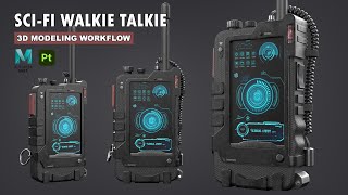 Sci-Fi Walkie Talkie | Autodesk Maya + Substance Painter screenshot 5