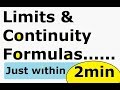 Limits and Continuity Calculus Formulas ! Amazing TRICK : Class 12 NCERT CBSE Solutions [ Hindi ]