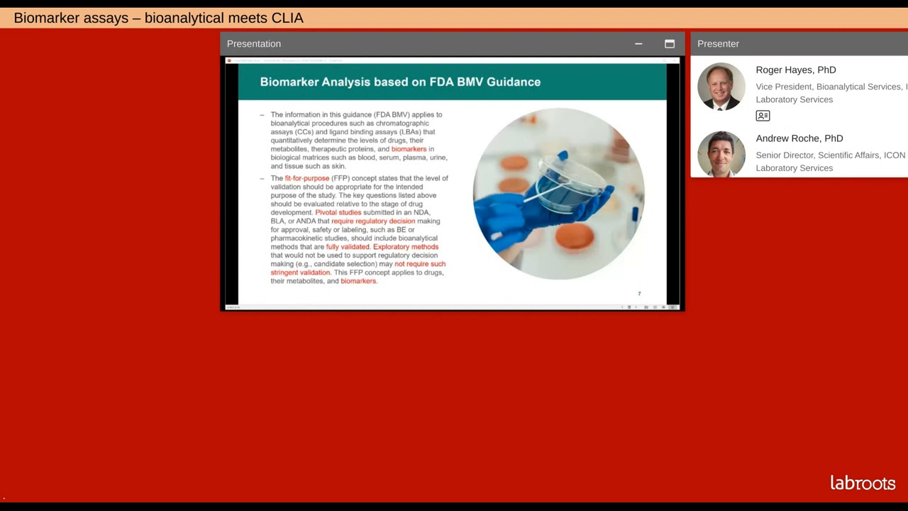 Keynote Panel Presentation Biomarker assays   bioanalytical meets CLIA