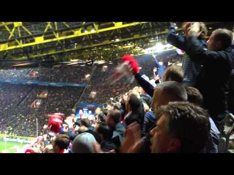 Arsenal fans singing Aaron Ramsey song in Dortmund