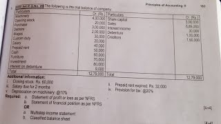 Class 12| 2080 Set R solution | Multi-step income statement and Classified balance sheet