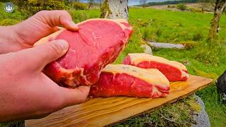 IT TASTES CRAZY! Country Fried Steak Burger | Relaxing Cooking in Nature ASMR