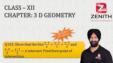 Show that the line (x-1)/2=(y-2)/3=(z-3)/4 and (x-4)/5=(y-1)/2=z intersect. Find their point of.....